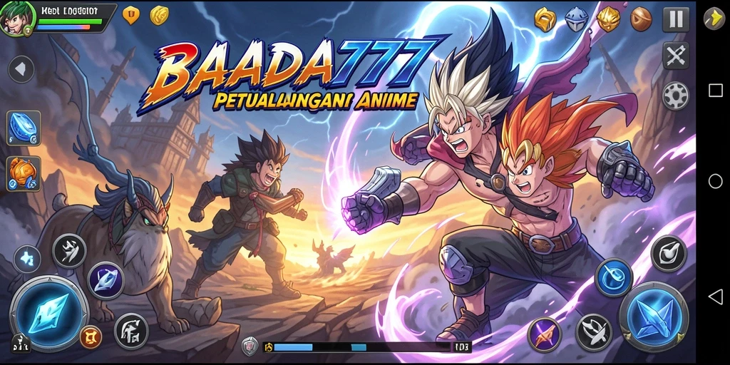 Tampilan gameplay BADAI777 yang mengesankan dengan karakter anime populer.