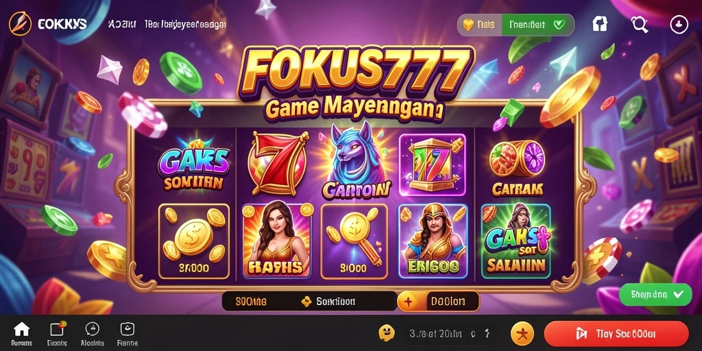 Gameplay FOKUS777 dengan mesin slot yang menarik dan grafis menawan.