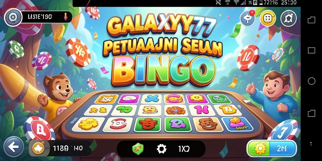 Tampilan menarik gameplay Bingo di GALAXY77 dengan banyak hadiah.