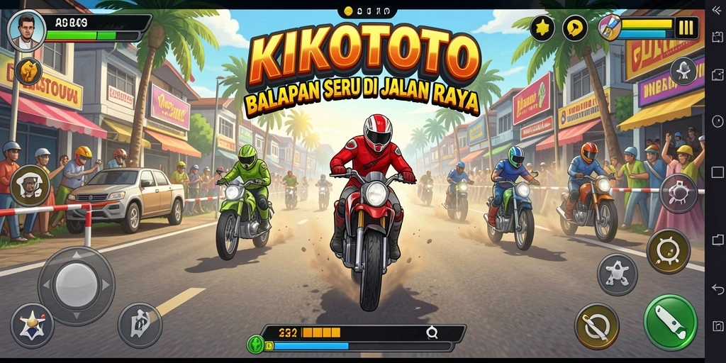 Tampilan menyenangkan dari gameplay KIKOTOTO yang penuh adrenalin.