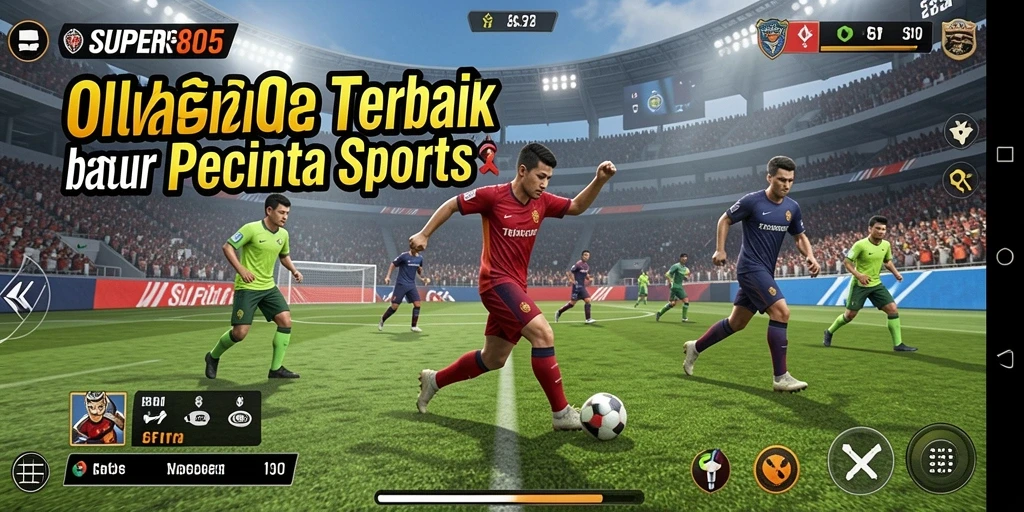 Tampilan utama SUPER805 menampilkan aksi seru dalam pertandingan olahraga.