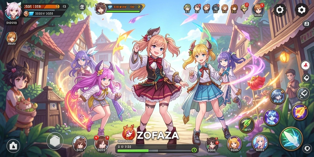 Tampilan menarik dari gameplay ZOFAZA yang penuh aksi anime.
